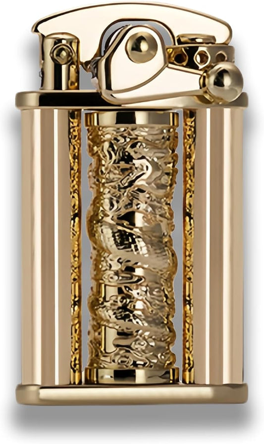 Cool Embossed Design Kerosene Wheel Lighter Refillable Eco-Friendly, Vintage Dazzling & Ultra-Cool, Unique for Men Candles Gift Camping BBQ (No Kerosene) (11#)