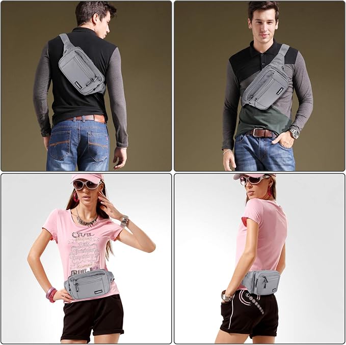 CXWMZY Fanny Packs For Women & Men Waist Pack Hip Bum Bag with Multi-Pockets Large Capacity Waterproof Casual Bum Bag for Disney Traveling Casual Cycling Running Hiking