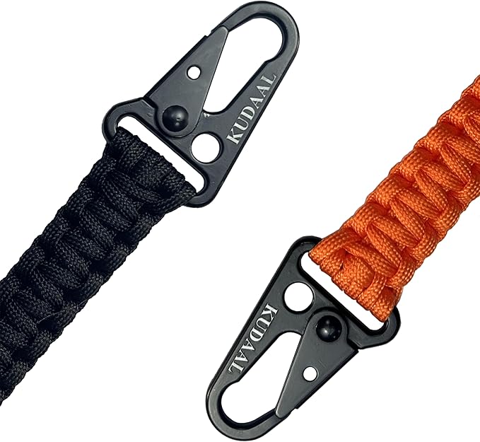 Paracord Keychain with Carabiner, Key Fob Braided Lanyard Keychain with Utility Ring & Enlarged Mouth Clip