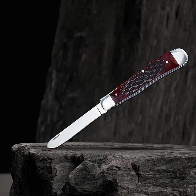 ALBATROSS Traditional Stainless steel Folding Pocket Knives with 2 Blades, FK060 (Brown)