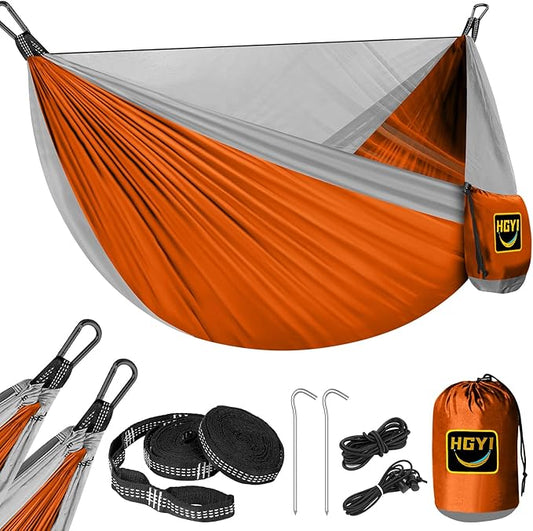 Camping Hammock Mosquito Net,Double & Single Portable Hammocks Hammocks with 2 Tree Straps,Hammock Tent for Travel Camping,Camping Accessories for Indoor Outdoor Hiking Backpacking Backyard Beach