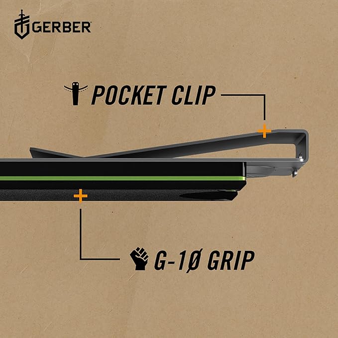 Gerber Gear GDC Money Clip with Pocket Knife - Fixed Blade Knife and Case - EDC Gear and Equipment - Stainless Steel