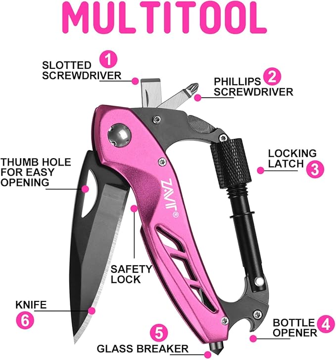 Gifts for Mom, Wife - Christmas P-ink Multitool for Women, Girlfriend, Best Friends, Unique Gift Ideas for Women, Portable Gadgets, Mother’s Day, Valentines Day Birthday Gifts for Women