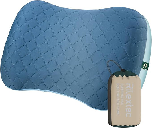 Inflatable Travel Pillow, 2-in-1 Camping Pillows for Sleeping with Removable Cover, Ergonomic & Lightweight Small Backpacking Pillow for Travel, Hiking, Camping, Outdoor