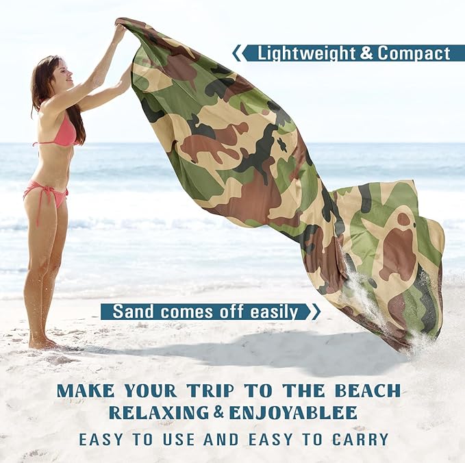 Beach Blanket Sandproof Waterproof 78''×110'' 1-7Adults Oversized,Compact Lightweight Durable Beach Mat for Travel Camping Hiking Picnic Blanket