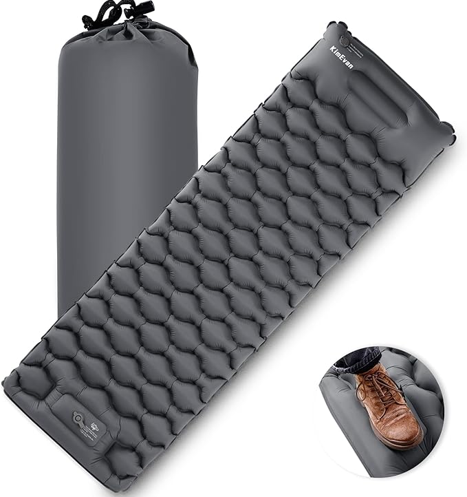 Sleeping Pad for Camping, Inflatable Camping Pad Built-in Foot Pump and Pillow, 75"×26" Single Size, Lightweight & Compact Camping Air Mattresses for Backpacking, Hiking, Traveling, Tent