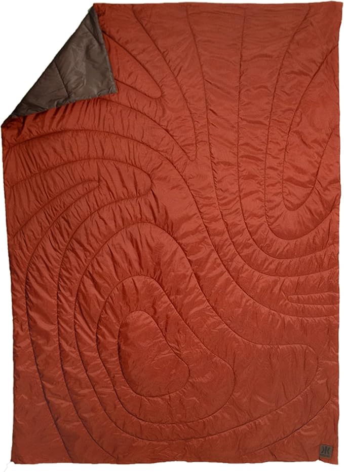 Kijaro Native Camp Quilt | Printed Outdoor Camping Blanket | 55" x 79" | Anza Borrego Orange, 1-Person