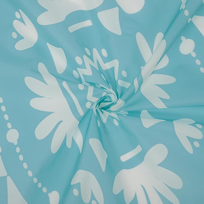 Bohemian Beach Blanket Waterproof Sandproof, 78”x 86” Large Sand Free Beach Mat with 4 Stakes & Portable Bag, Big Flodable Compact Outdoor Pockets Picnic Blanket for Festival, Camping - Boho Turquoise