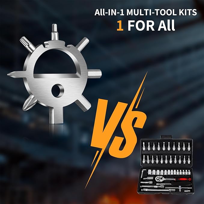 Stocking Stuffers Snowflake Multitool, 10-In-1 Keychain Multi Tool Kit with Screwdrivers Wrenches for Cycling, Camping, Gifts for Women Men, 2 Pack