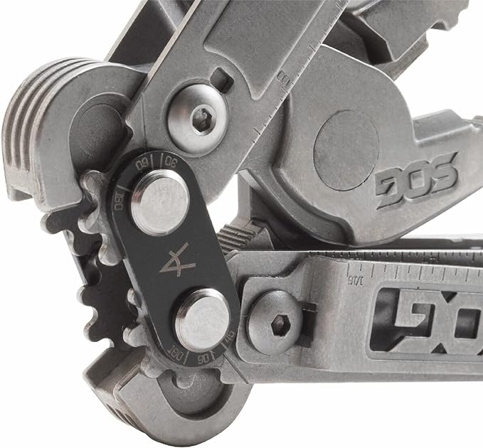 SOG PowerAccess Well-Rounded One-Handed Lightweight Daily Pocketable Stainless Steel Multi-Tool for Backcountry 18 Tools, Stone Wash