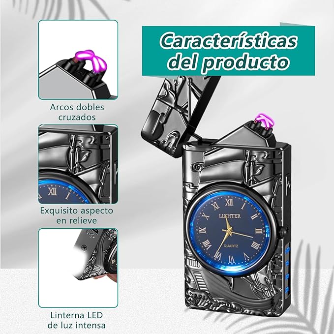 Electric Lighter USB Rechargeable with led Display Cool Lighter with Clock dial 【Blind Box】