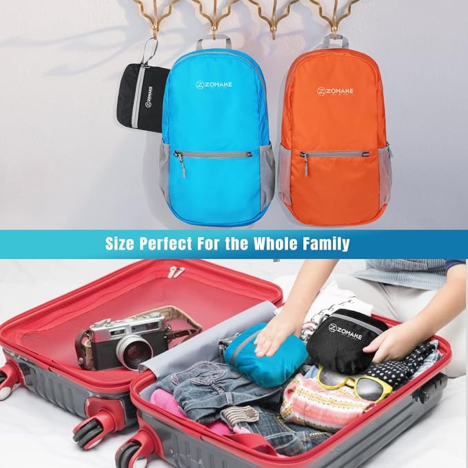 ZOMAKE Ultra Lightweight Hiking Backpack 20L, Packable Small Backpacks Water Resistant Daypack for Women Men(Light Blue)