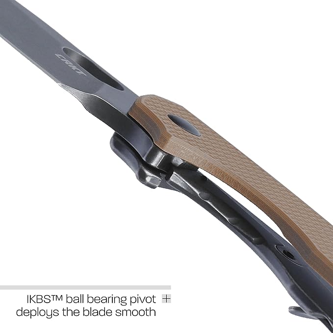 CRKT Pilar III Everyday Carry Folding Knife: Drop Point with D2 Steel Blade, G10 Handle, Frame Lock, 5317B