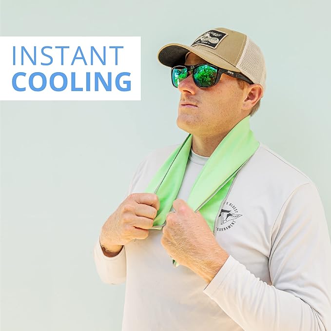 FROGG TOGGS Chilly Pad Pro Soft Microfiber Instant Cooling Towel, Machine Washable, 33”x10.5”