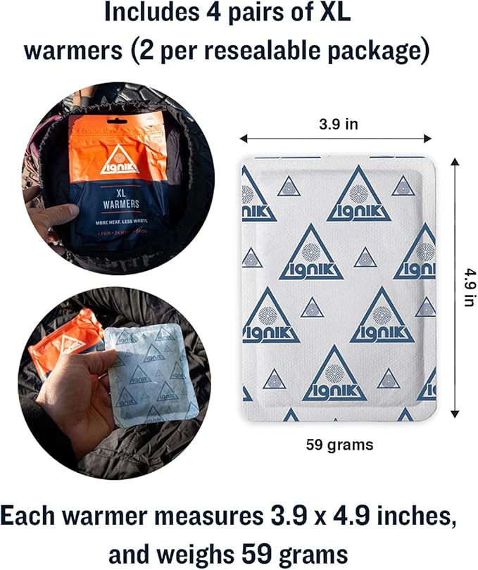 Ignik 24-Hour Compostable XL Body and Sleeping Bag Warmers with Resealable AirBarrier Pouch