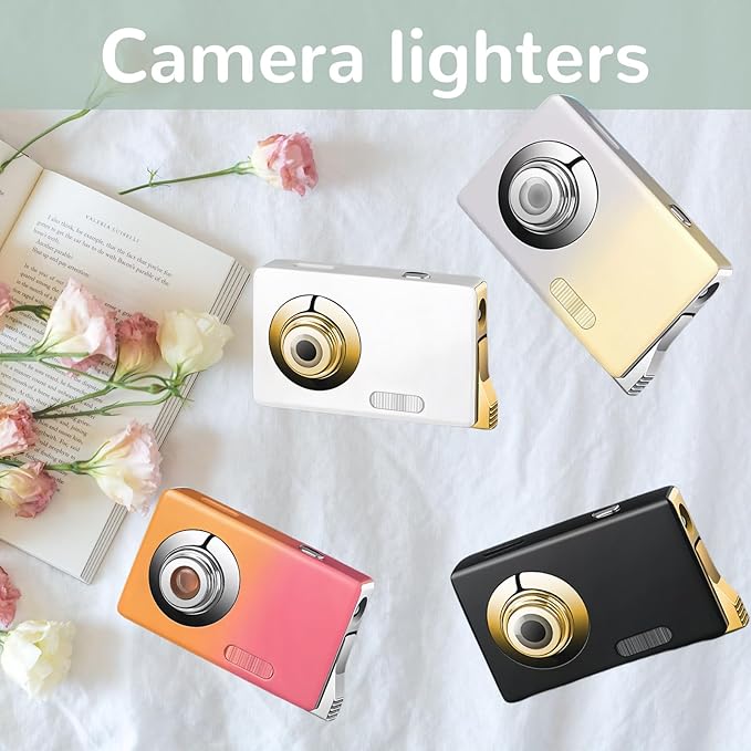 Cute Pretty Lighter Butane, Soft Flame Lighter Fashion Nice Lighter, Unique for Women Candles Gift Camping BBQ (No Butane Fule) (19#)
