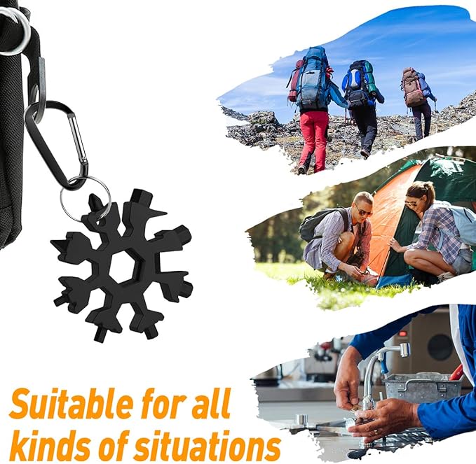 Stocking Stuffers for Adults Men, Gifts for Men, 18-in-1 Snowflake Multitool, Christmas Gifts for Men, Cool Camping Gadgets Tools for Men, Husband, Him, Grandpa, Unique Gifts for Dad Who Wants Nothing