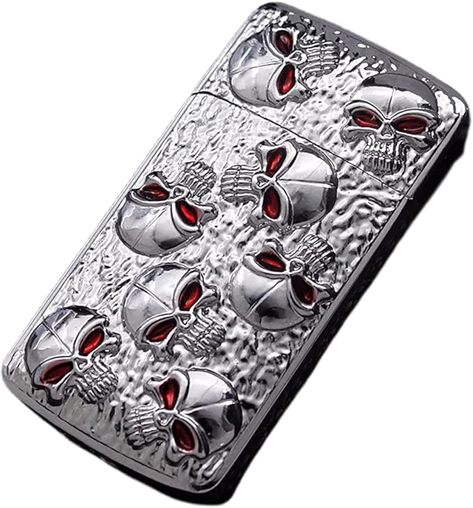 Cool Metal Skull Butane Torch Lighters Refillable Novelty Lighter for Fireplace Candle Camping BBQ (Without Gas) (11)