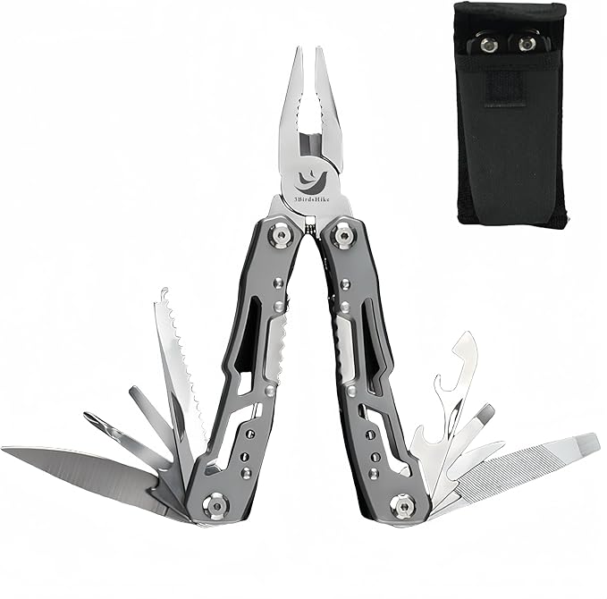 Professional Portable 14-in-1 Multitool for Outdoor Camping and EDC - Reliable Blade, Ergonomic Design, Compact and Convenient, Safety First - Versatile Utility - Black