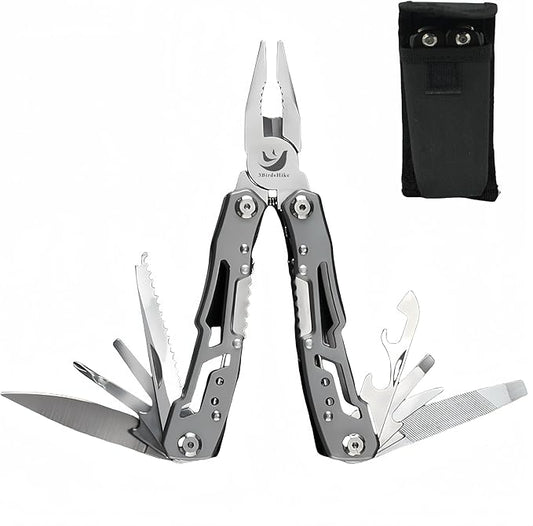 Professional Portable 14-in-1 Multitool for Outdoor Camping and EDC - Reliable Blade, Ergonomic Design, Compact and Convenient, Safety First - Versatile Utility - Black