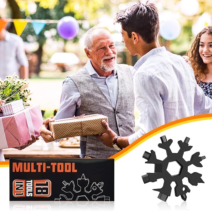 Stocking Stuffers Gifts for Men Dad, 2 Pack 18 in 1 Snowflake Multitool Christmas Birthday Gifts for Mens Grandpa Dad Son, Tool Gadgets