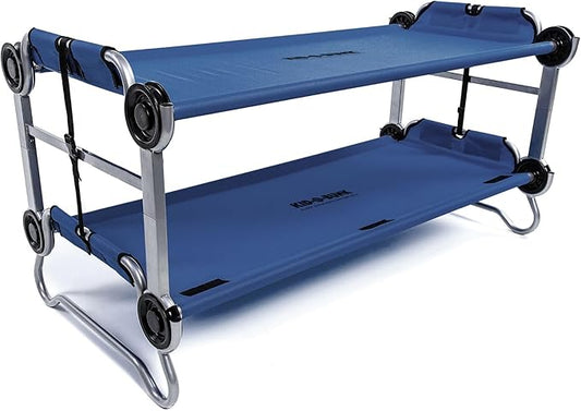 Disc-O-Bed Youth Double Cot Kid-O-Bunk, Modular for Bunk Beds, Dual Cots, or Bench with 2 Carry Bags for Portable Transport