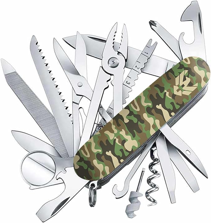 Swiss Eagle Classic Multi-Tool Army Knife - Packs 30 Tools In Your Pocket