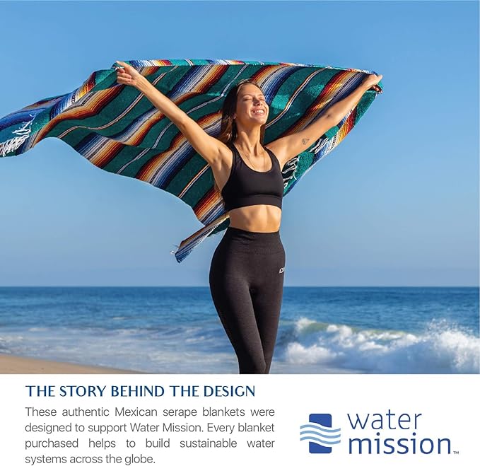 Premium Mexican Blanket, Authentic Hand Woven Falsa Blanket & Yoga Blanket | Made by Traditional Mexican Artisans, Perfect Saddle Blanket, Beach Blanket, Picnic Blanket, Car Blanket, Outdoor Blanket