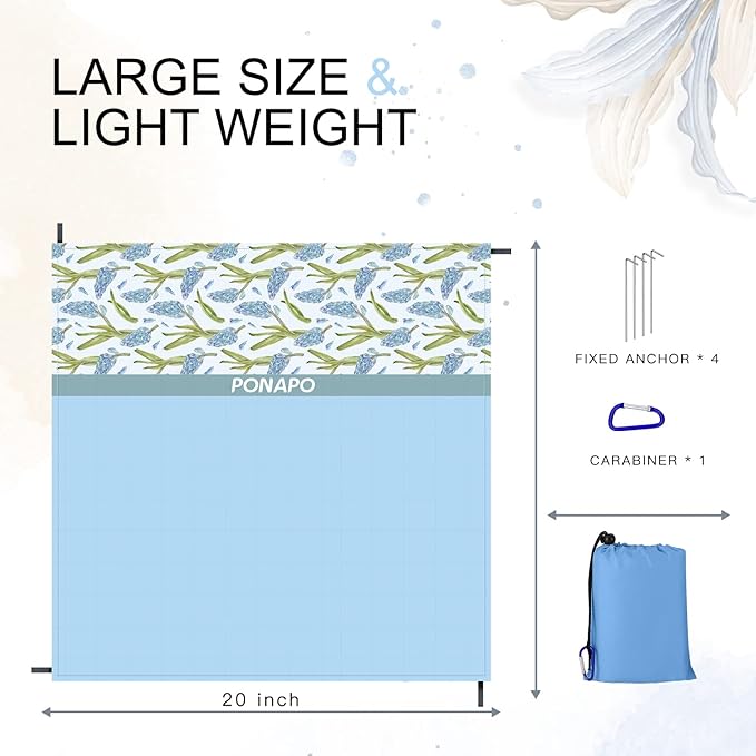 Beach Blanket Waterproof Sandproof, Picnic Blanket, Large Beach Mat 4-7 Adults, Lightweight Durable Sand Free Mat Quick Drying for Beach Travel Camping Hiking Picnic 79"x79"