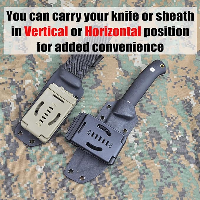 2-Pack Knife Belt Clip Outdoor Loops Gun Blade Sheath Tool Lock with Mounting Hardware, Mag Pouches Sheath Holster, Universal Utility EDC Belt Clip Camping DIY Clip Gun Holsters(Black)