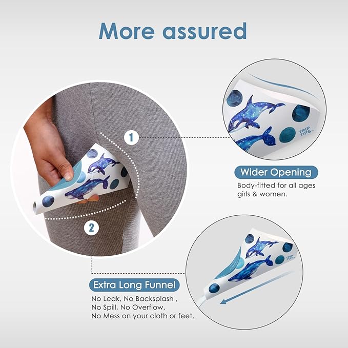 TRIPTIPS Female Urinal Disposable Female Urination Device Urinal for Women Foldable Pee Funnel for Women Waterproof Paper Stand and Pee Cup for Public Toilets, Traveling (Pack of 12)
