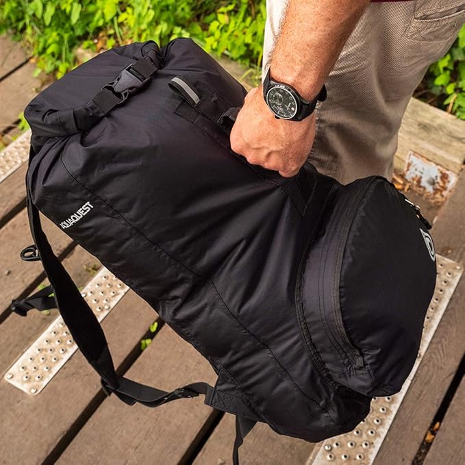 AquaQuest Himal Backpack - 100% Waterproof 30L Dry Bag - Lightweight - Blue, Black