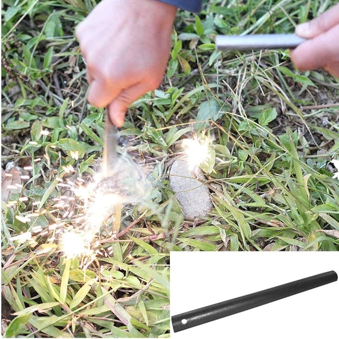 10 PCS Fire Starter Rod Magnesium Rod Flint, Ferrocerium Flint Premium Lighter 8x0.8cm - Glow in The Dark Survival Tool Kit for Outdoor Camping Living Survival Outdoor Flint Stick Camping Supplies