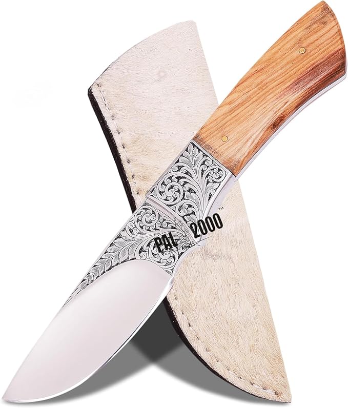 KNI-3145 Custom Handmade D2 Steel Knife with Leather Sheath 3D Engraved
