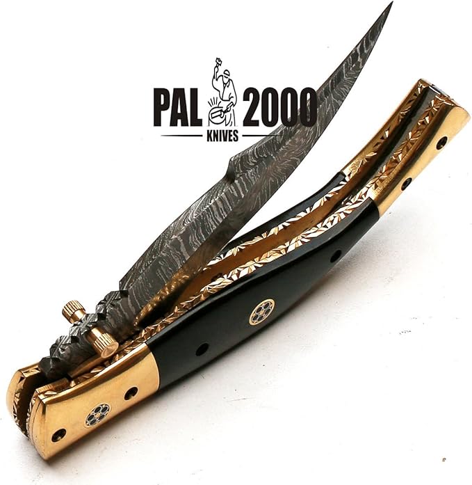 PAL 2000 KNIVES POC-8735 Best Handmade Damascus Pocket Knife Beautiful Folding Knife With Sheath 10 Inch