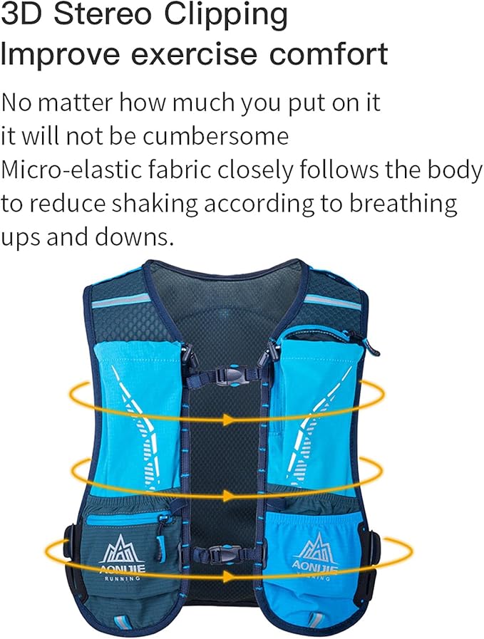 AONIJIE Running Hydration Vest Backpack for Women and Men Lightweight Trail Running Pack Outdoors Trail Race Hiking 5L