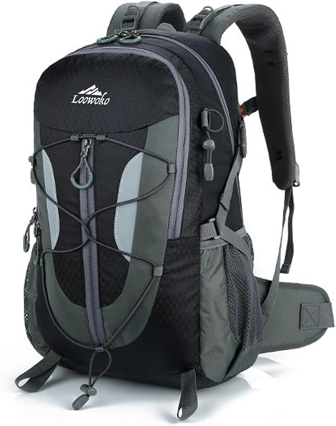 Loowoko Hiking Backpack, 40L Water Resistant Camping Backpack for Men & Women, Lightweight Travel Daypack Bag