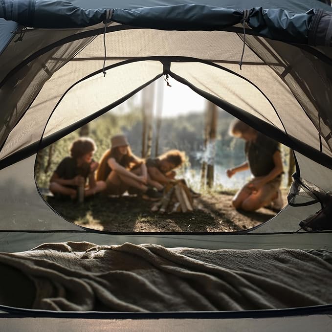 Backpacking Tent for Camping 2/3/4 Person Hiking Ultralight Tent for Waterproof Windproof Outdoor Two Doors Tents Easy Quick Setup Lightweight Tent Instant Tent