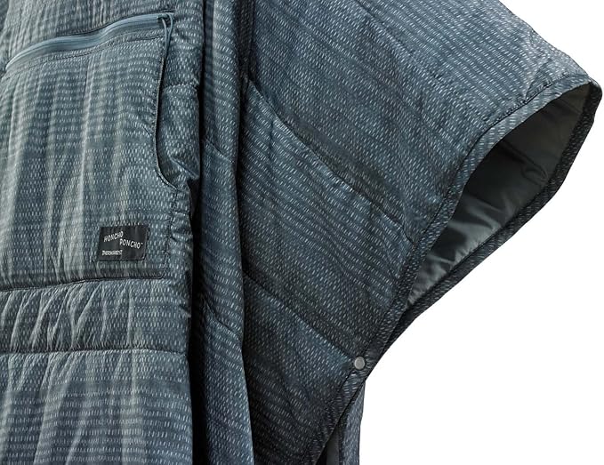 Therm-a-Rest Honcho Poncho Wearable Hoodie Blanket, Blue Woven Print