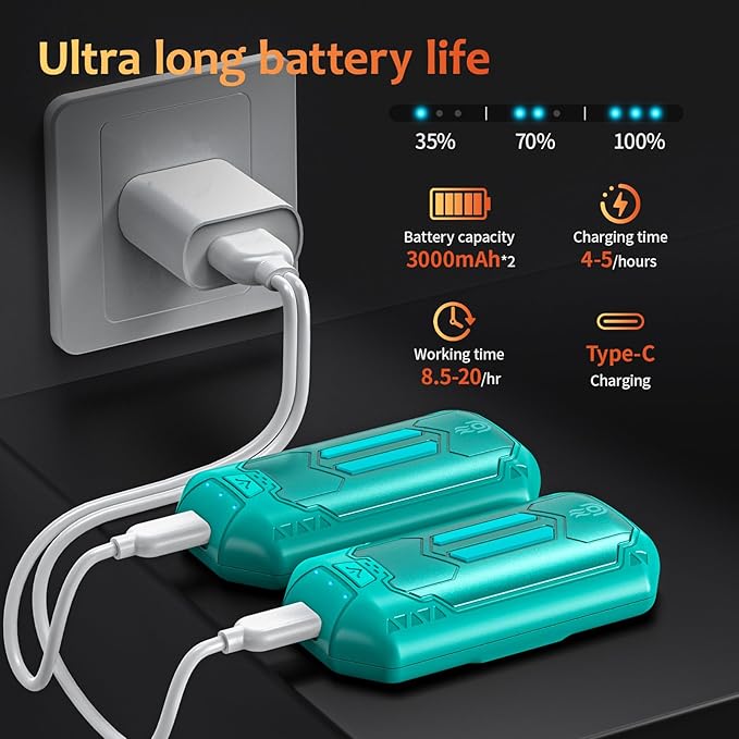 AI Hand Warmers Rechargeable 2 Pack, 6000mAh Electric Hand Warmers with 3 Heat Settings 20Hrs Long Lasting Portable Pocket Heater for Outdoor Camping, Hunting, Golf, Winter Gifts
