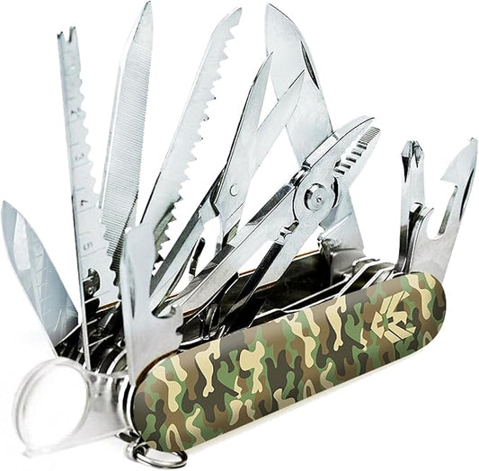 Swiss Eagle Classic Multi-Tool Army Knife - Packs 30 Tools In Your Pocket