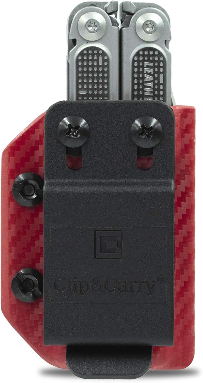 Clip & Carry Kydex Multitool Sheath for LEATHERMAN Free P4 - Made in USA (Multi-Tool not Included) EDC Multi Tool Holder Holster Cover