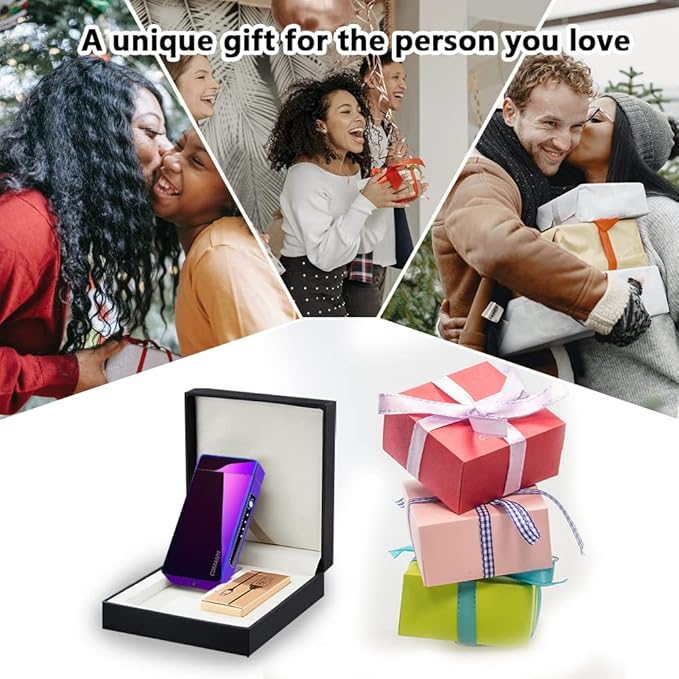Rechargeable Lighter USB Electric Lighter Plasma Arc Candle Lighter Electronic Lighter High Power Flame Windproof Lighter with LED Power Display for Camping, Hiking, Traveling (Magic)