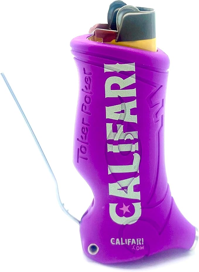 Califari's Toker Poker® - Bic Lighter Sleeve Case Cover Multi Tool, Strain Art Collection, All Inclusive Lighter Holder Tool for Camping Pipe Cleaning & More (Grand Daddy Purple)