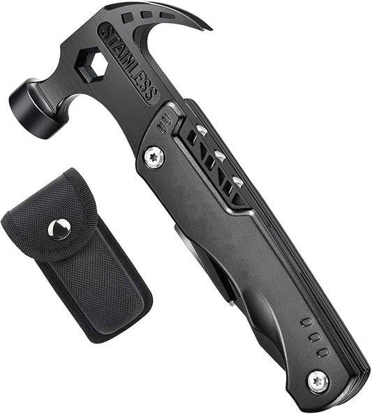 1X Survival Tools Gadgets Multitool Hammer, Father's Day Gifts Birthday Present for Men Dad Boy Grandpa, 14 in 1 DIY Survival Gadget Kit Tool Camping Backpacking Accessories