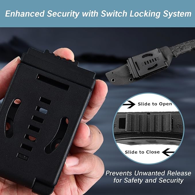 Knife Belt Clip Outdoor Loops Blade Sheath Tool Lock with Mounting Hardware Universal Utility EDC Belt Clip Mag Pouches Sheath Holster Camping DIY Clip Holsters for Carry Tech Lock Sheath