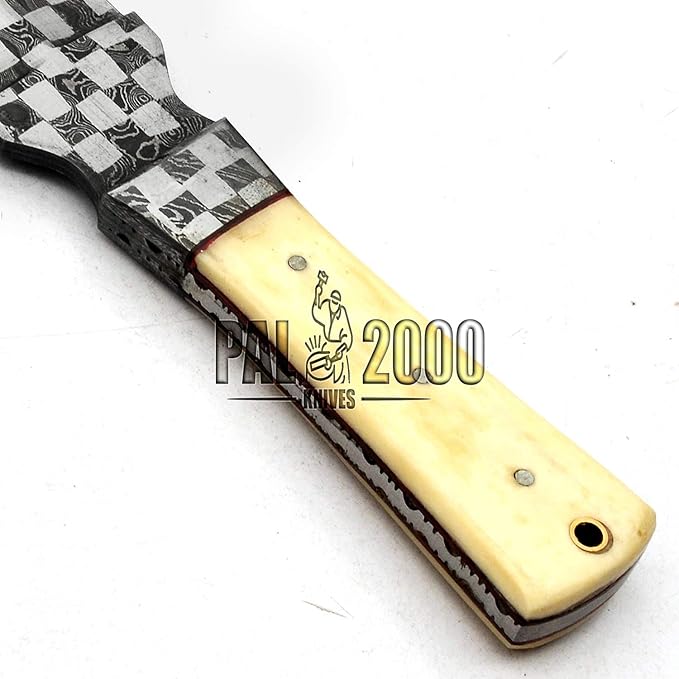 PAL 2000 KNIVES DAM-9719 Custom Handmade Forged Damascus Steel Fixed Blade Hunting Dagger Sharp Edge Knife With Sheath