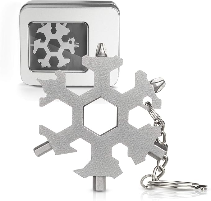Snowflake Multi Tool 19-in-1 Stainless Steel Multitool Keychain Bottle Opener/Screwdriver/Portable Outdoor Travel Camping Multi Function Pocket MultiTool Gadgets for Men