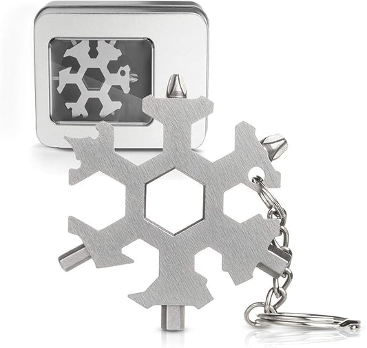 Snowflake Multi Tool 19-in-1 Stainless Steel Multitool Keychain Bottle Opener/Screwdriver/Portable Outdoor Travel Camping Multi Function Pocket MultiTool Gadgets for Men