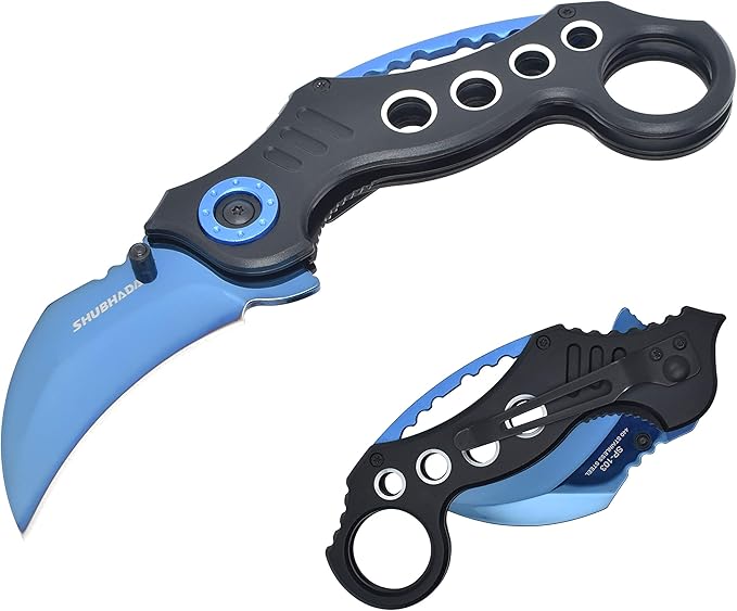 Gift for Father,Hunting Sharp Raptor Claw Knife,Spring Assisted Folding Pocket Knives(Blue)